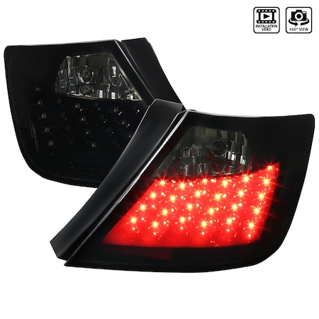 Spec-D Tuning 05-10 Scion Tc LED Tail Lights Glossy Black Housing With Smoke Lens LT-TC04G2BBLED-TM